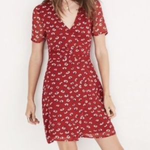NWT Madewell Wrap-Front Floral Mini Dress - 00